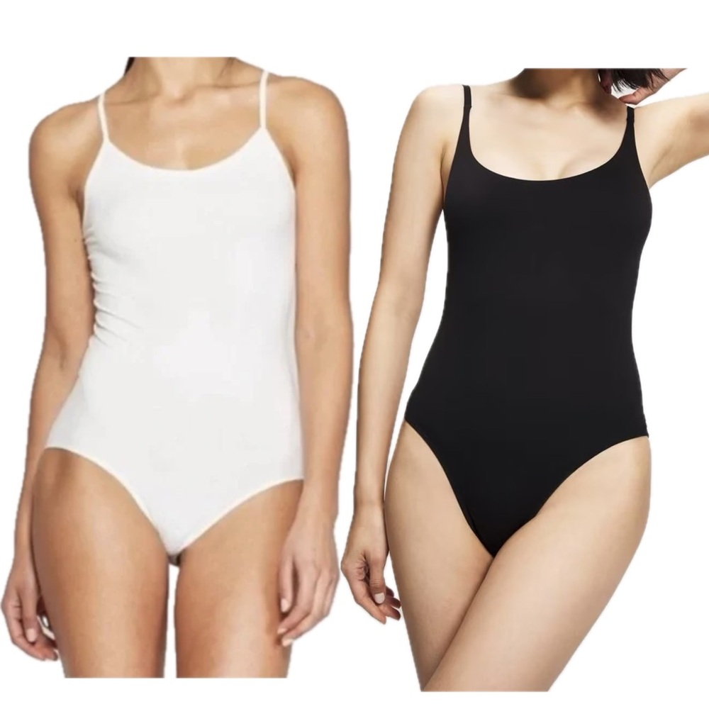 Auden + SO Seamless Bodysuit Bundle L Black White Camisole Basic Essential